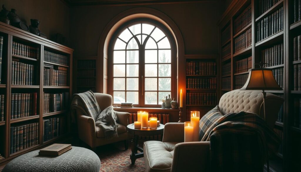 Cozy Reading Nook with Candles Cozy Reading Nook with Candles