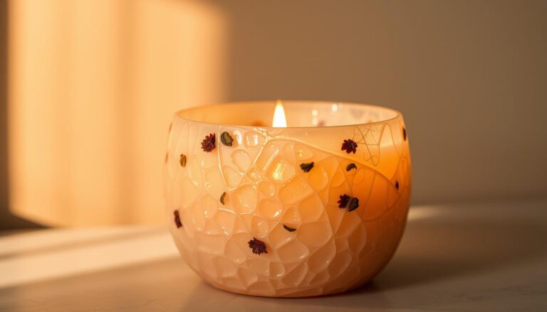 making candles with embedded objects